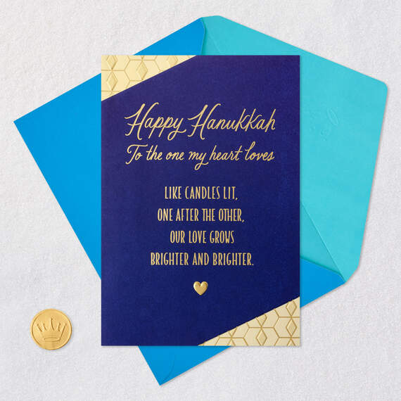 Grateful for the Love We Share Romantic Hanukkah Card, , large image number 5