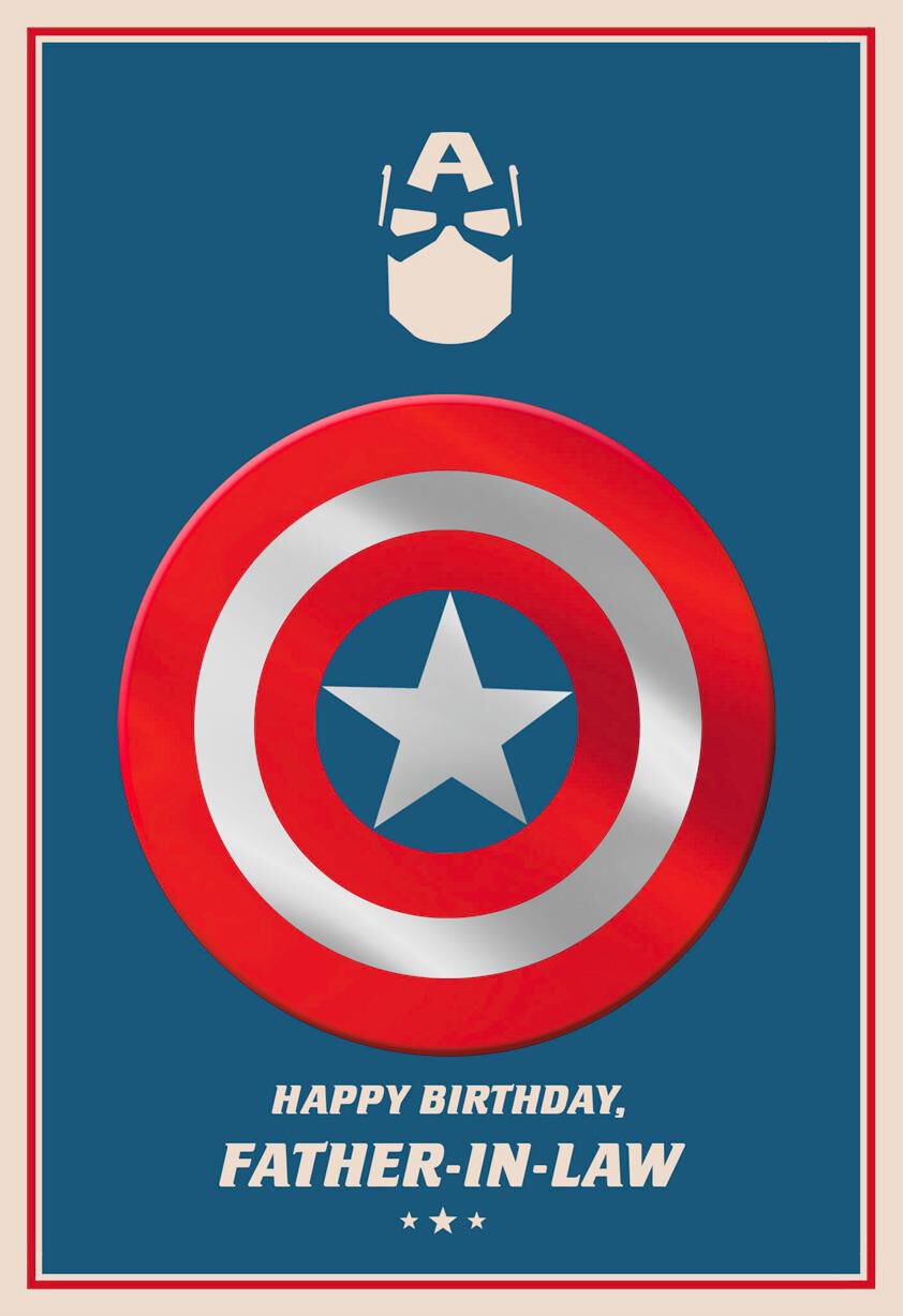 Marvel Captain America Birthday Card for Father-in-Law