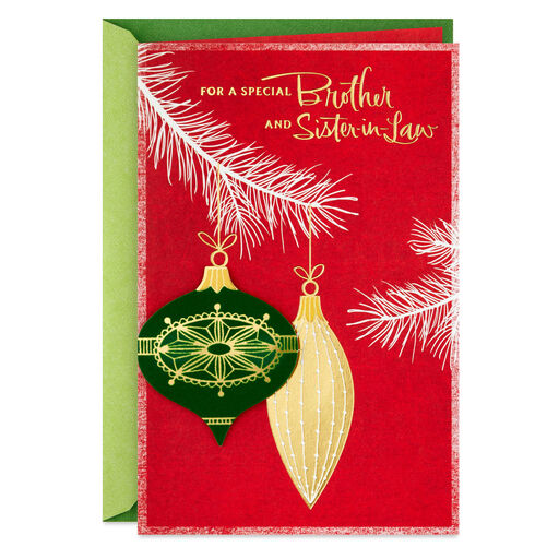 The Love You Share Christmas Card for Brother and Sister-in-Law, 