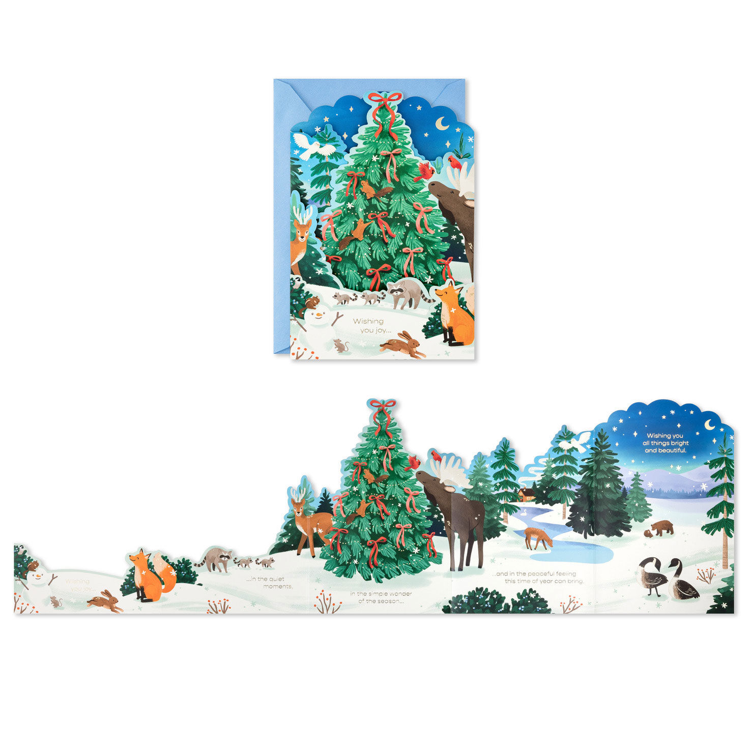 Woodland Animals Landscape Boxed Christmas Cards Card Front with Sentiment image number 3