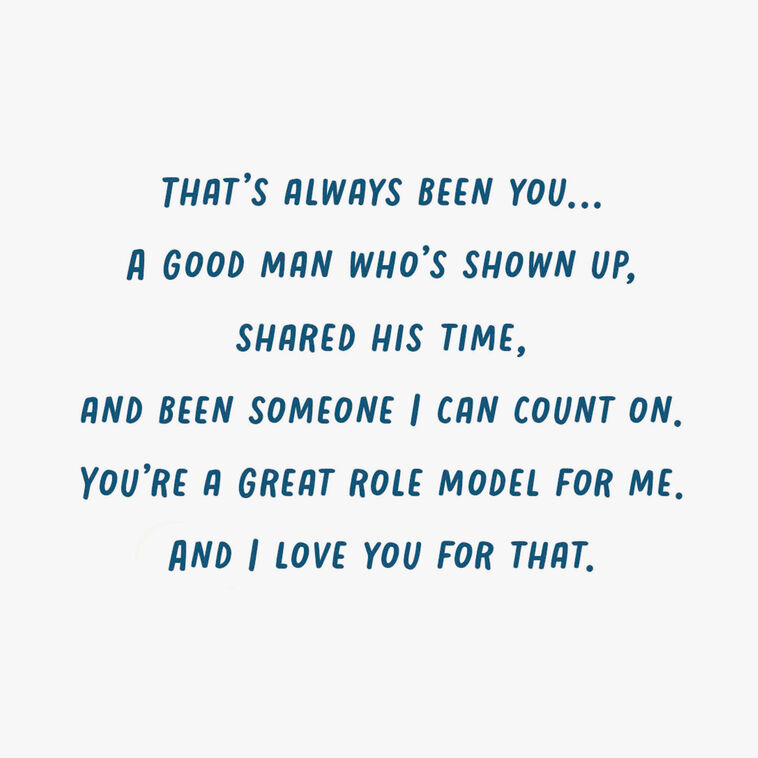 A Good Man and Great Role Model Birthday Card for Bonus Dad, , large image number 2