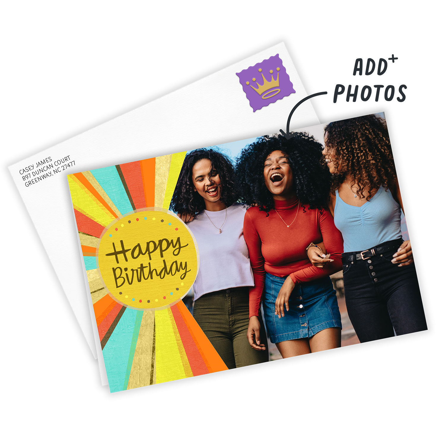 God's Amazing Grace Personalized Birthday Card Card Front with Envelope image number 2