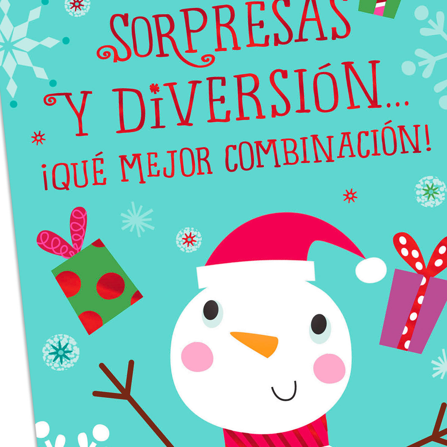 Snowman Spanish Gift Card Holder Christmas Card Card Front Detail image number 4