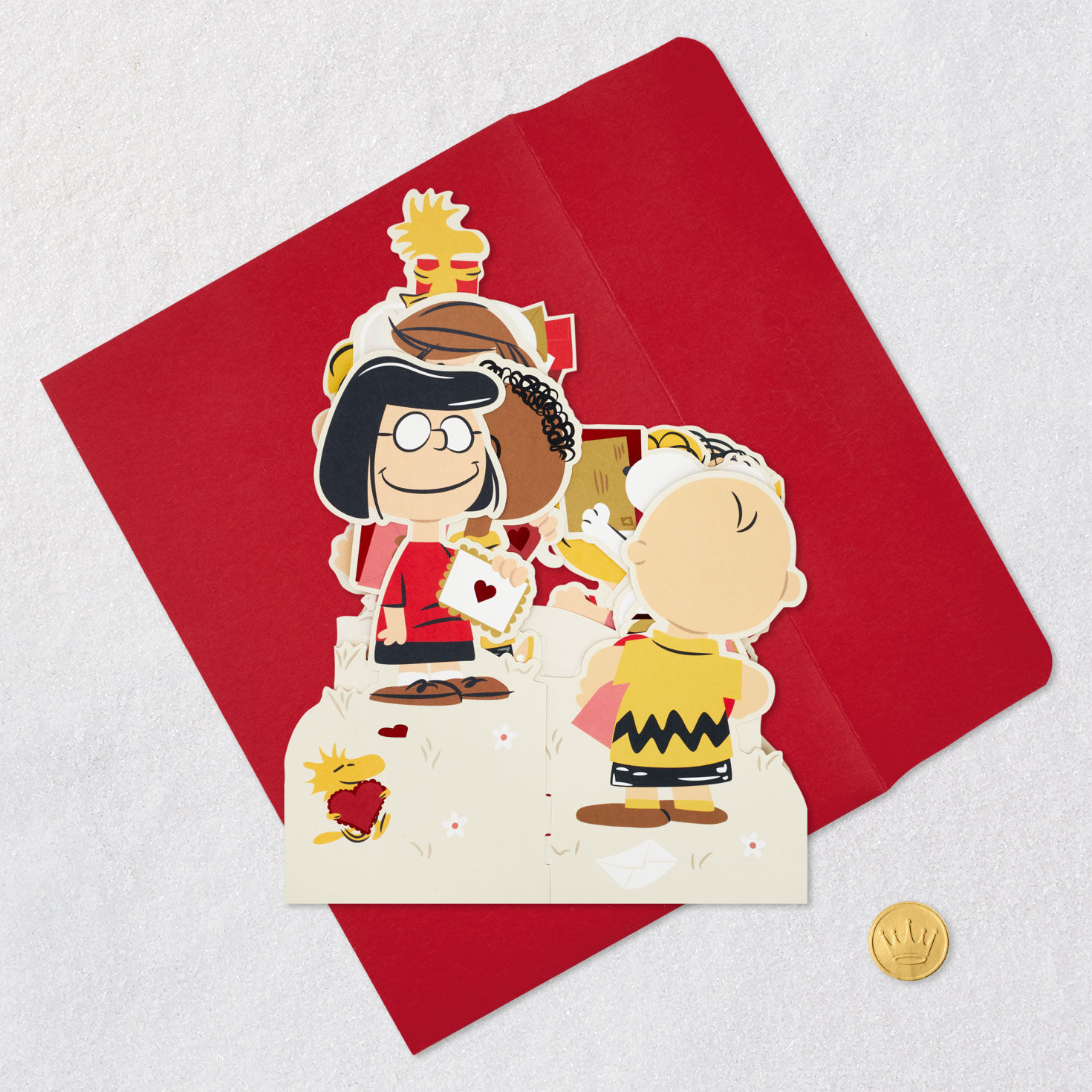Peanuts Gang Jumbo 3D Pop-Up Valentine's Day Card Card with envelope and Seal image number 7