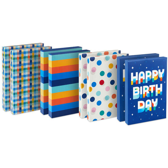 Classic and Colorful 8-Pack Assorted Medium Birthday Gift Box Bundle