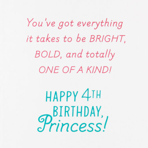 Disney Beauty and the Beast 4th Birthday Card With Barrettes, 