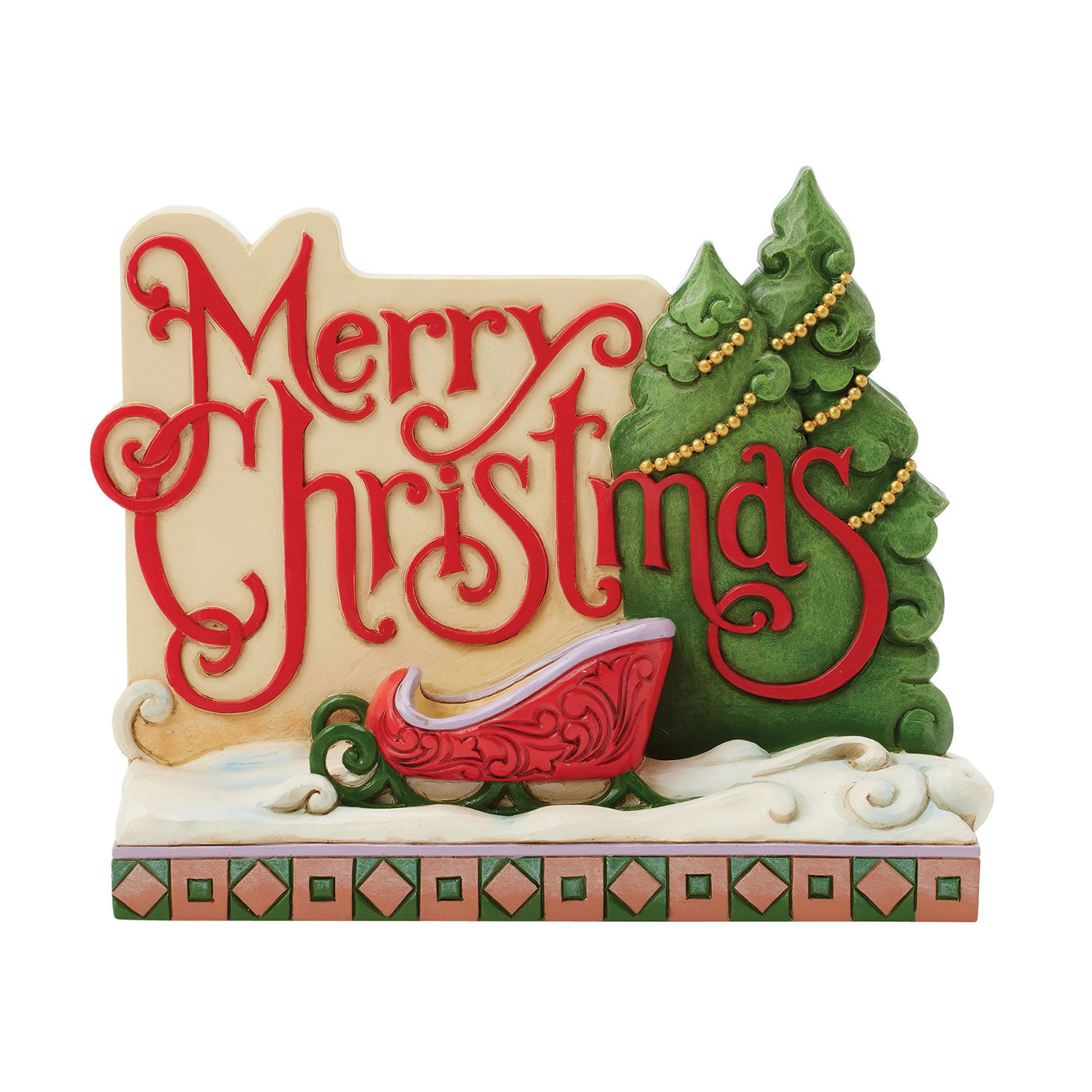 Jim Shore Heartwood Creek Merry Christmas Lodge Sign Figurine, 5.63" for only USD 44.99 | Hallmark