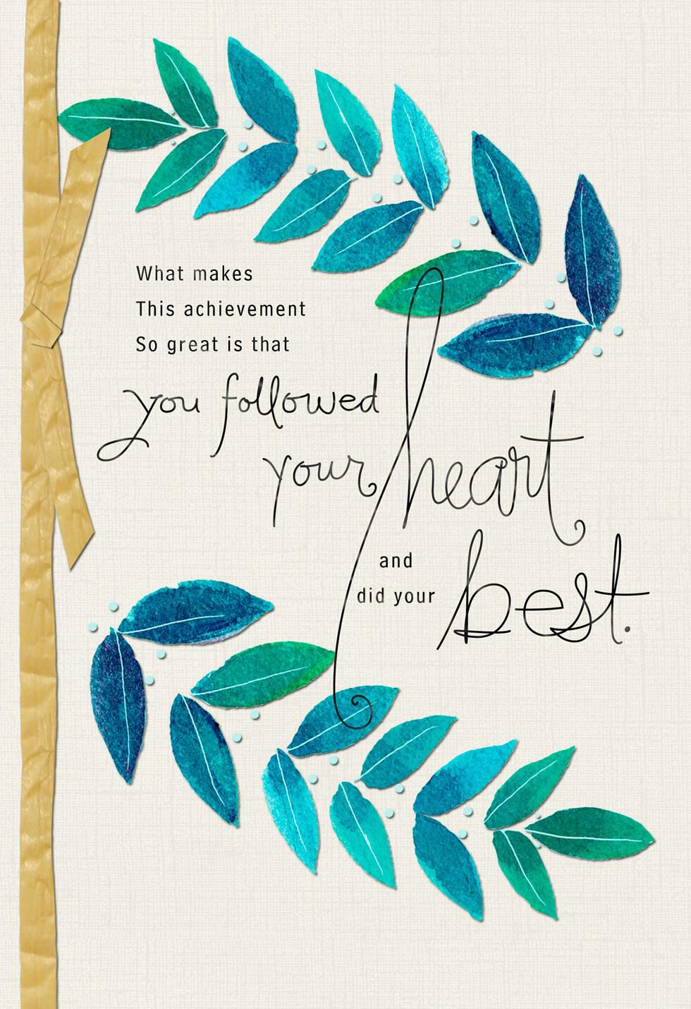 Blue Leafy Branches Congratulations Card