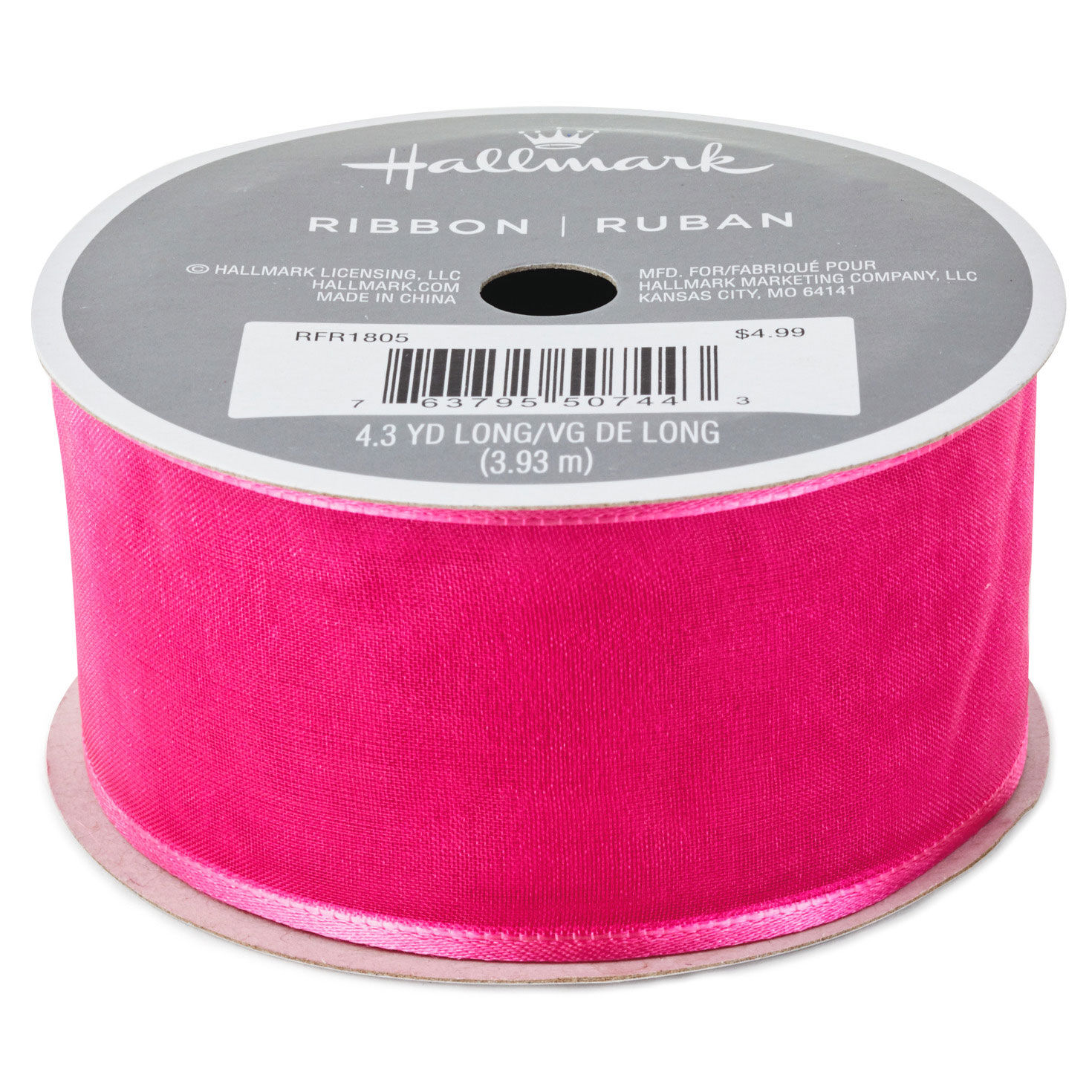 Pink 1.5" Satin-Edge Sheer Ribbon, 12.9'