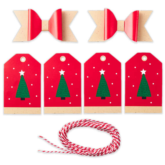 Colorful Kraft Christmas Gift Bow and Gift Tag Kit, , large image number 6
