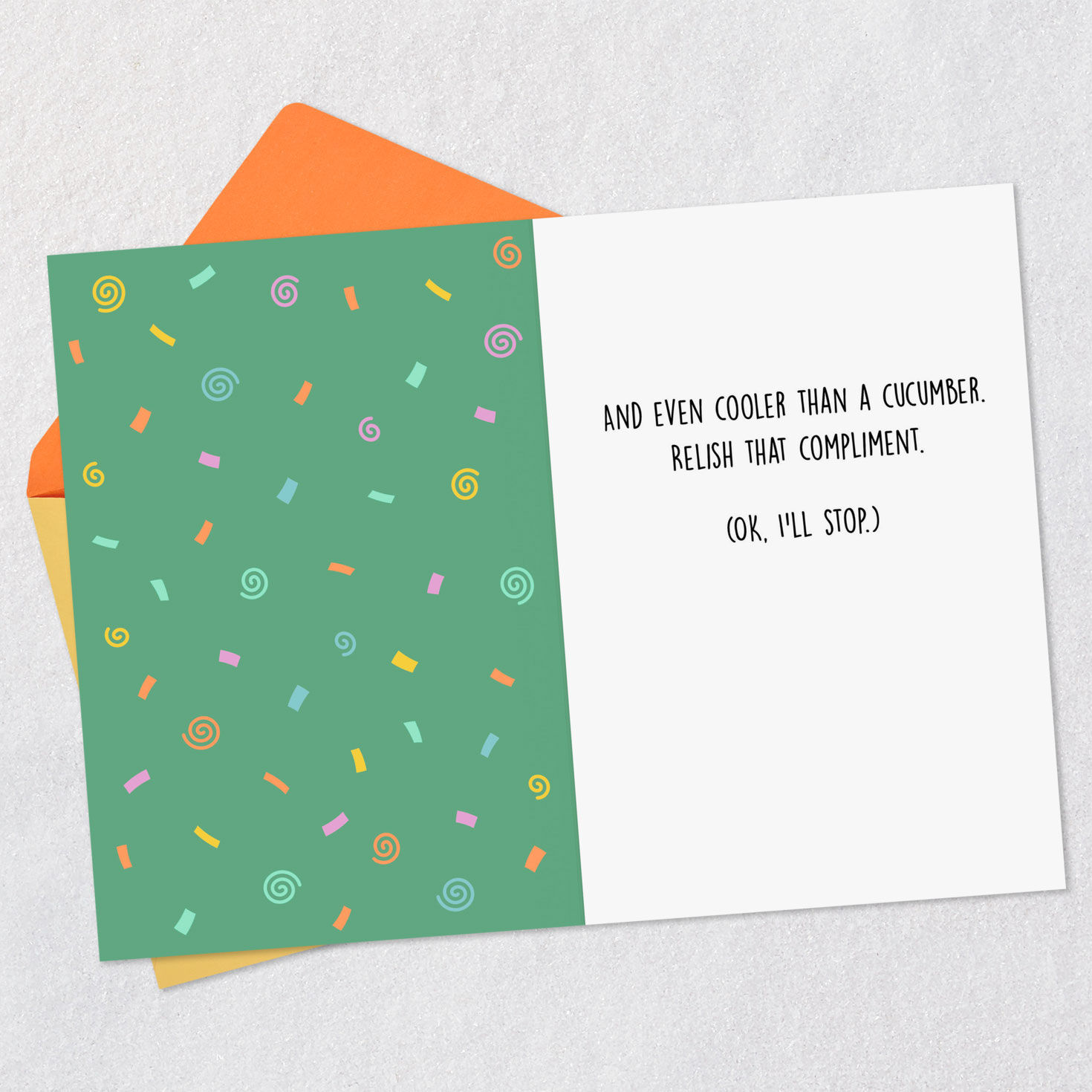 Funny Pickle Puns Friendship Card Open Card with Envelope image number 3