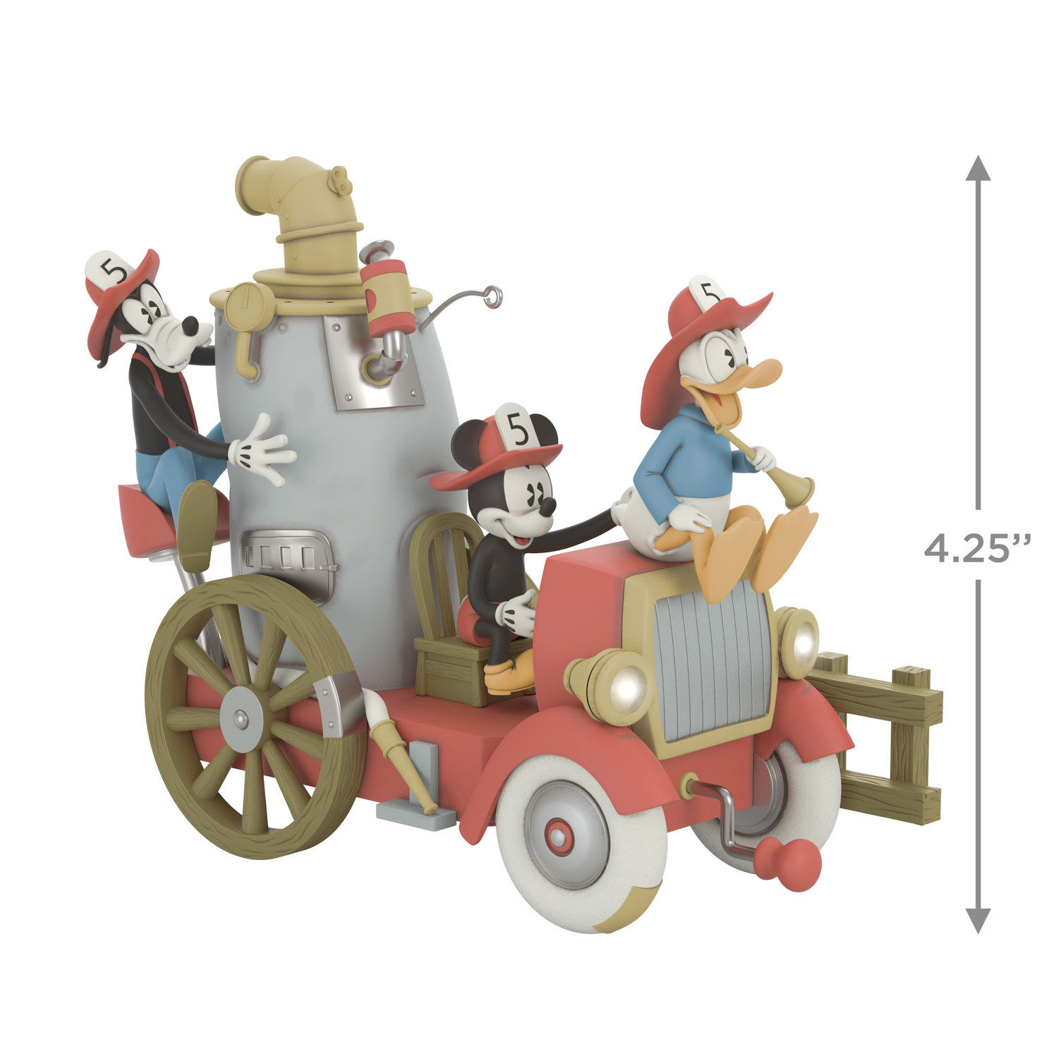 Mickey and Friends Fire Engine Keepsake Ornament measurement image number 3