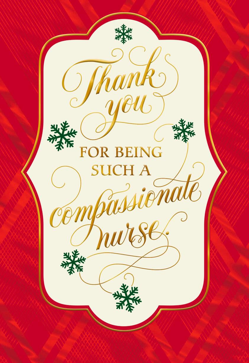 Thank You Christmas Card for Nurse