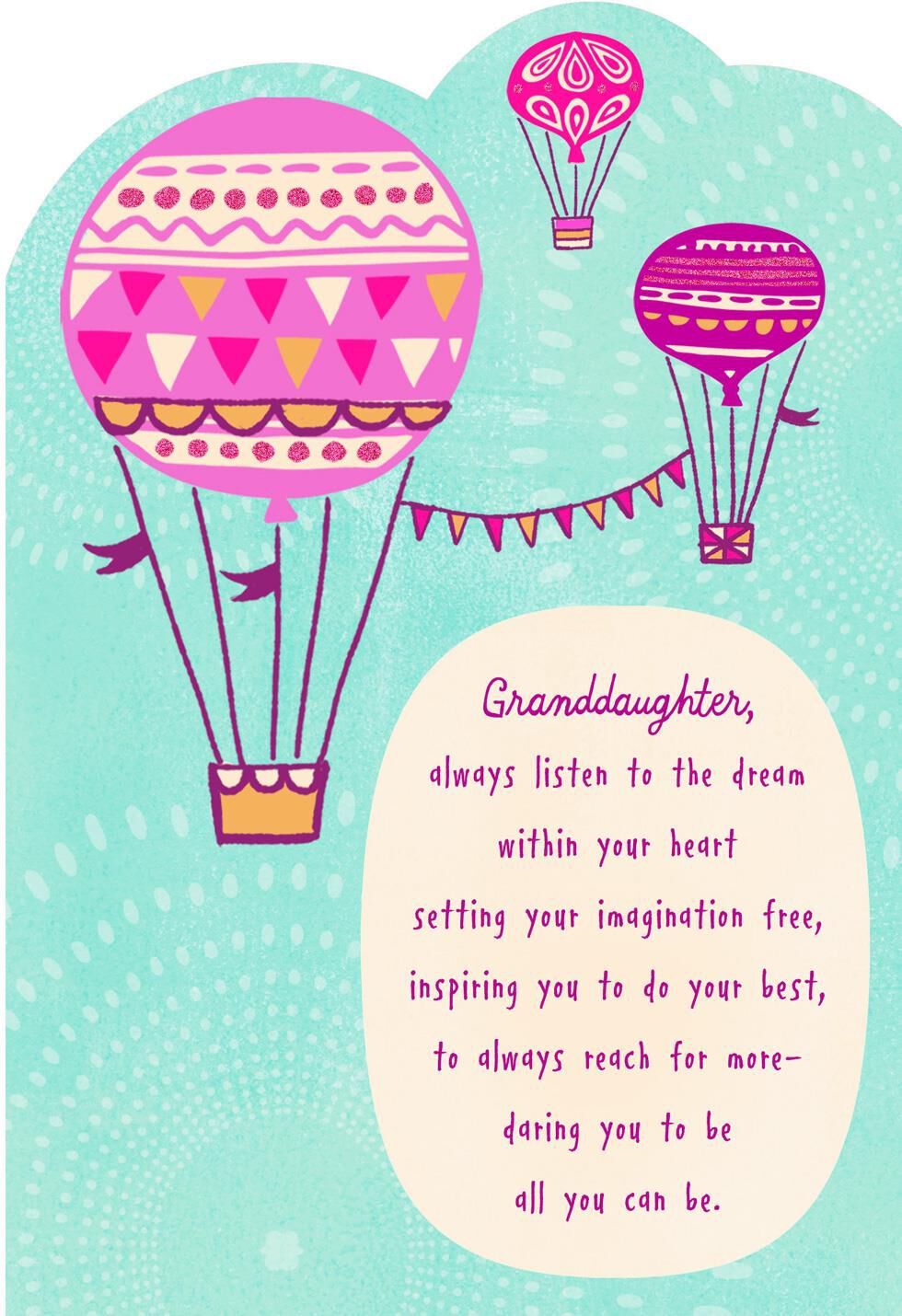 Hot Air Balloons Granddaughter Graduation Card