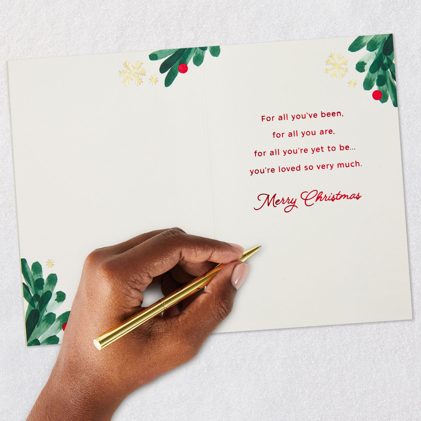 Dove and Wreath Christmas Card for Granddaughter signing card image number 7