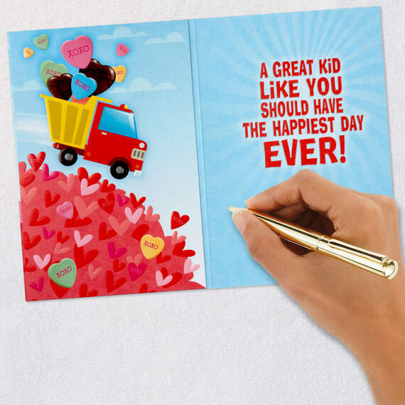 Dump Truck Full of Candy Valentine's Day Card for Grandson, , large image number 6