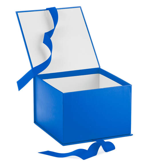 Royal Blue Large Gift Box With Shredded Paper Filler, , large image number 4