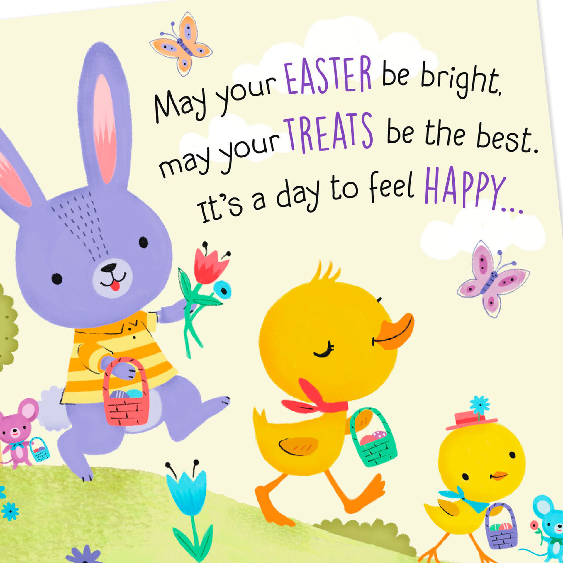 A Day to Feel Happy and Blessed Musical Easter Card Greeting Cards