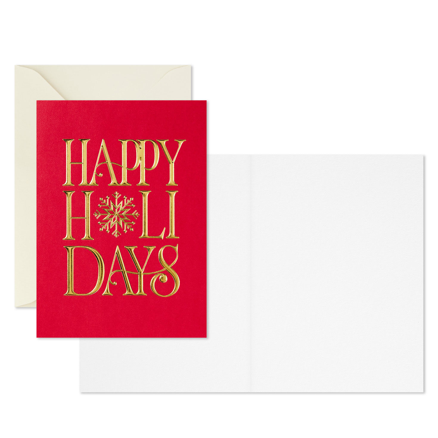 Gold Holiday Boxed Blank Christmas Notes and Seals Card Front with Sentiment image number 3