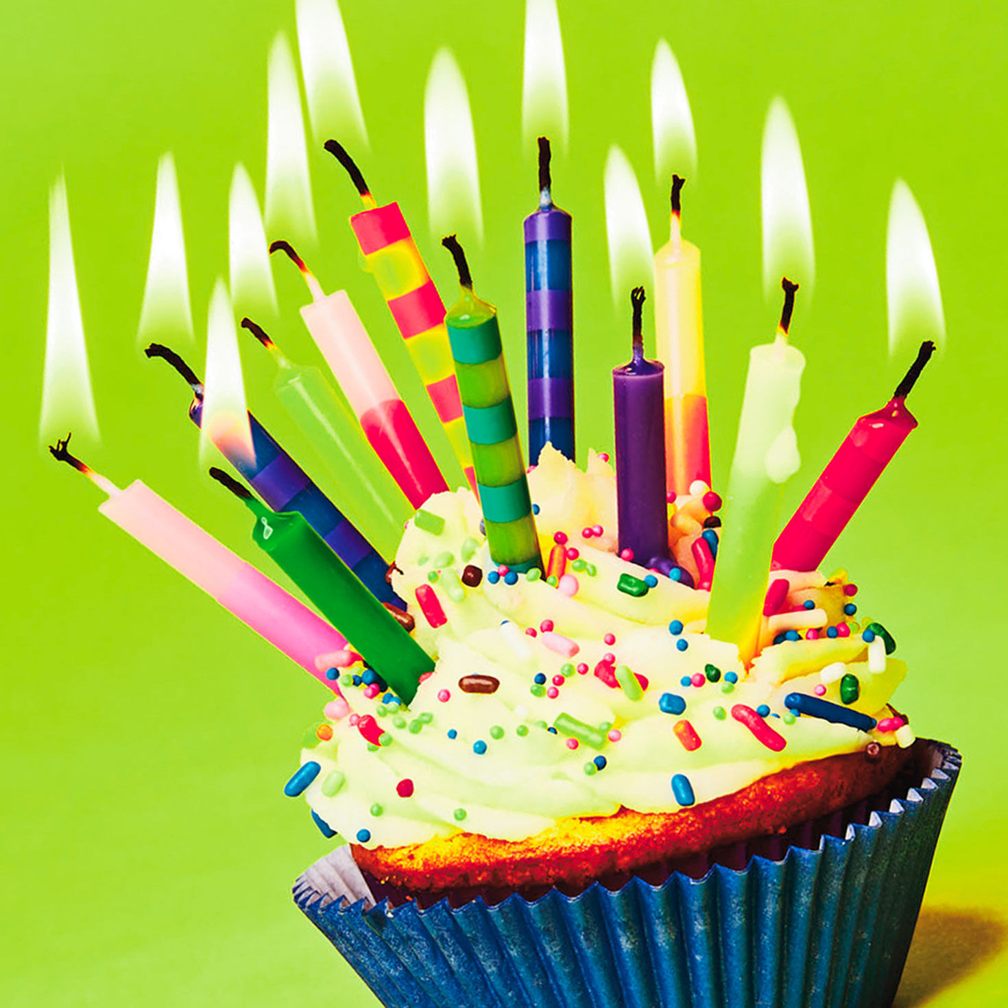 Cupcake Loaded With Candles Funny Birthday Card Card Front Detail image number 4