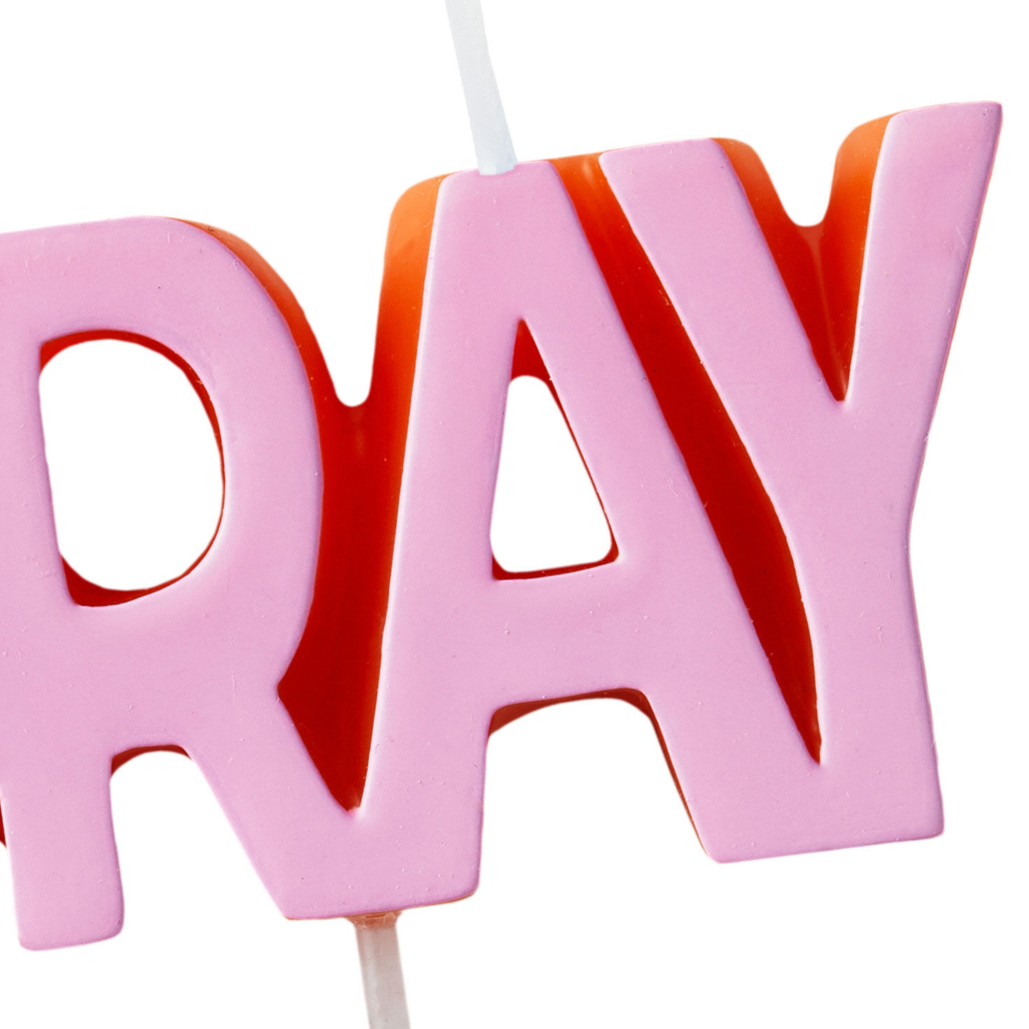 "Hooray" Pink Candle, , large image number 4