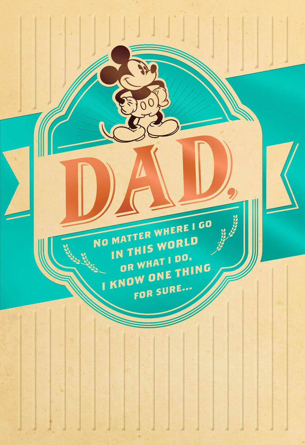 Vintage Mickey Mouse Father's Day Card