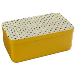 Yellow Decorative Lidded Metal Nesting Box, Large, Yellow Decorative Lidded Metal Nesting Box, Large, , large