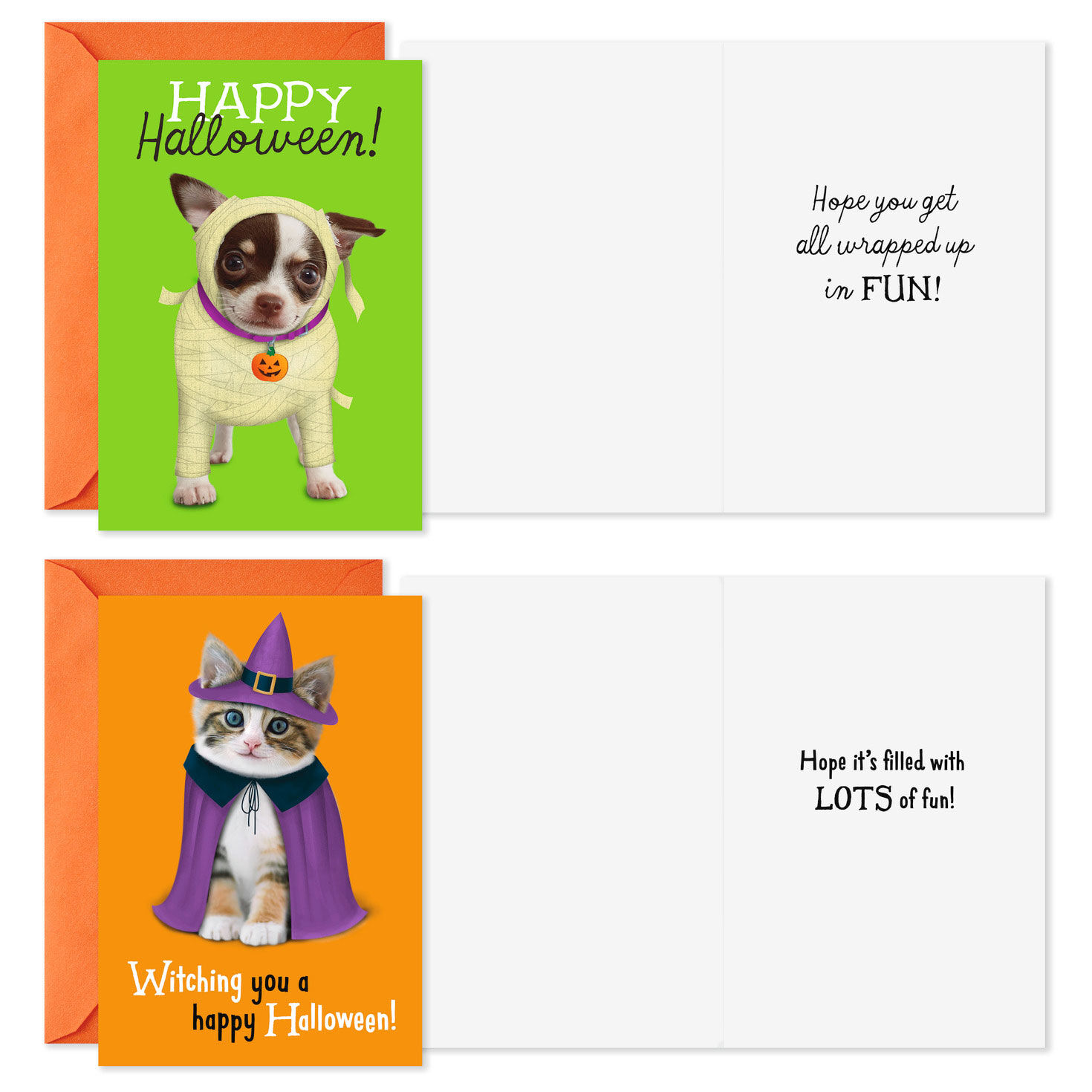 Costumed Dogs and Cats Halloween Cards Assortment Card Front with Sentiment image number 2