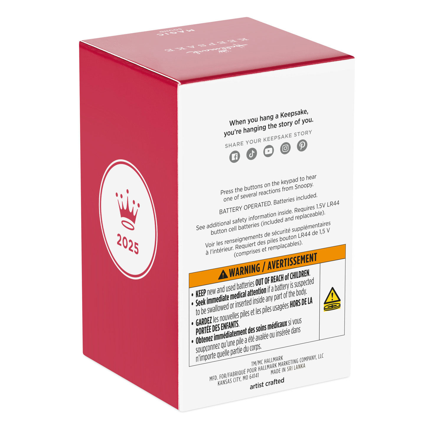 Snoopy Telephone Keepsake Ornament Package Back image number 8