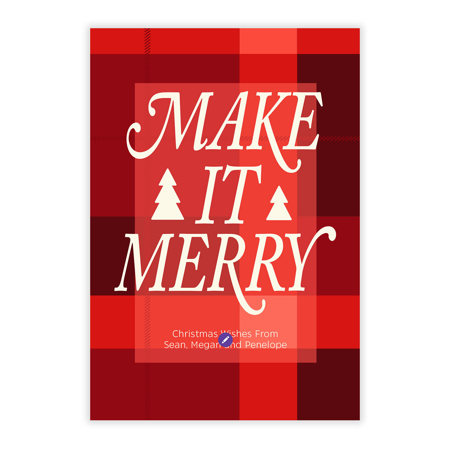 Red Plaid Personalized Christmas Photo Card front image number 5