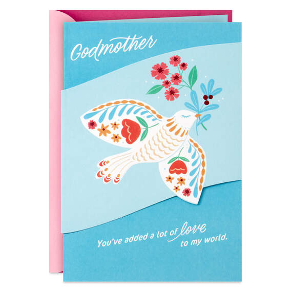 You Add Love to My World Mother's Day Card for Godmother