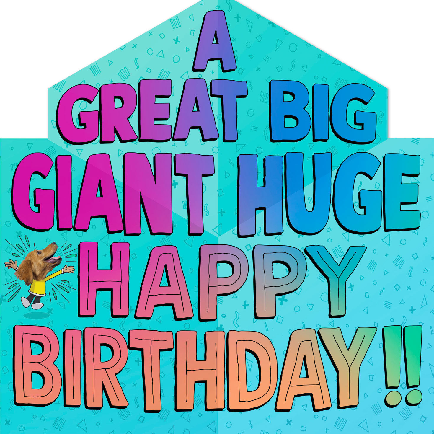 Dog Cartoon on Blue Pop-Up Birthday Card sentiment image number 4