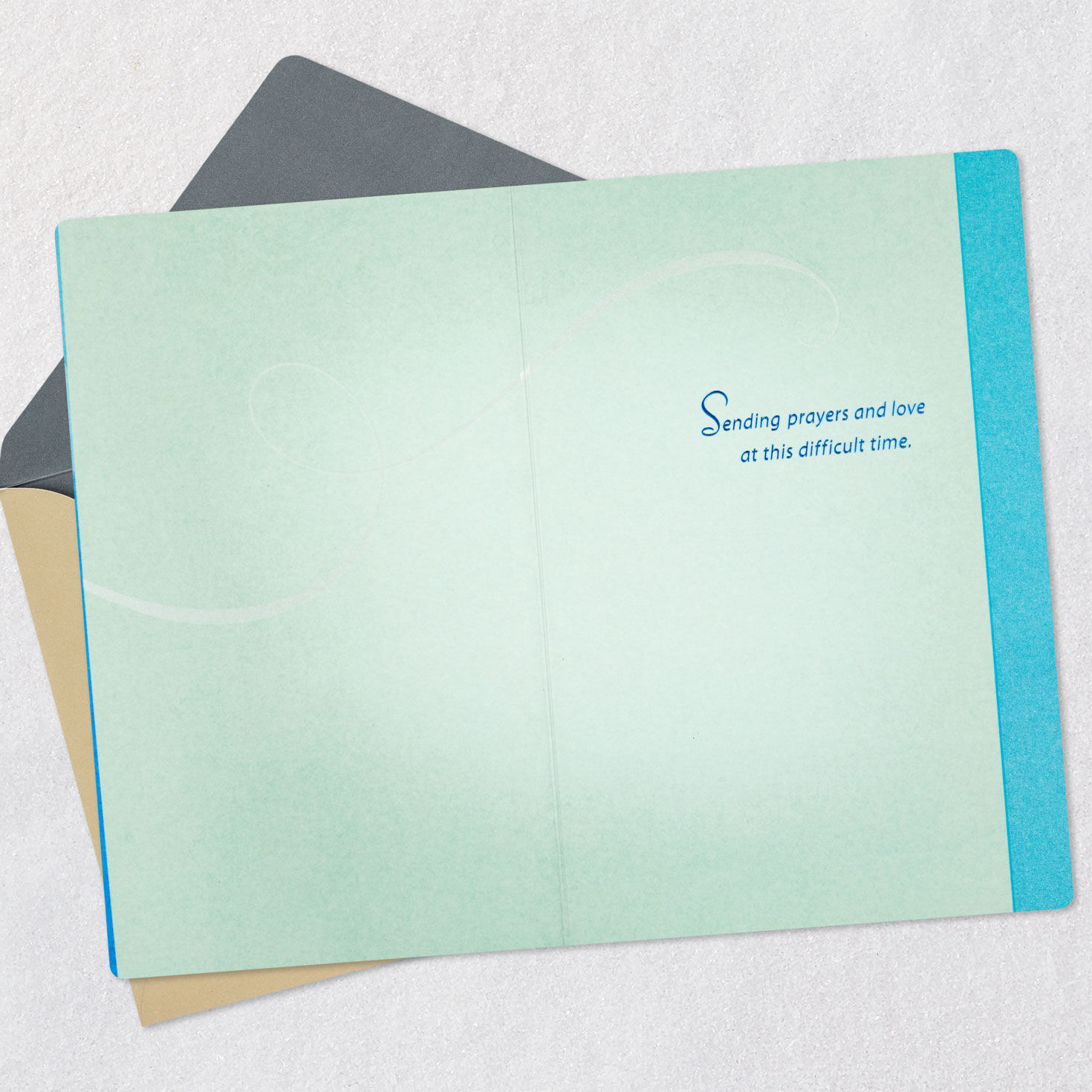 White Water Lily Flowers on Blue Sympathy Card  image number 3