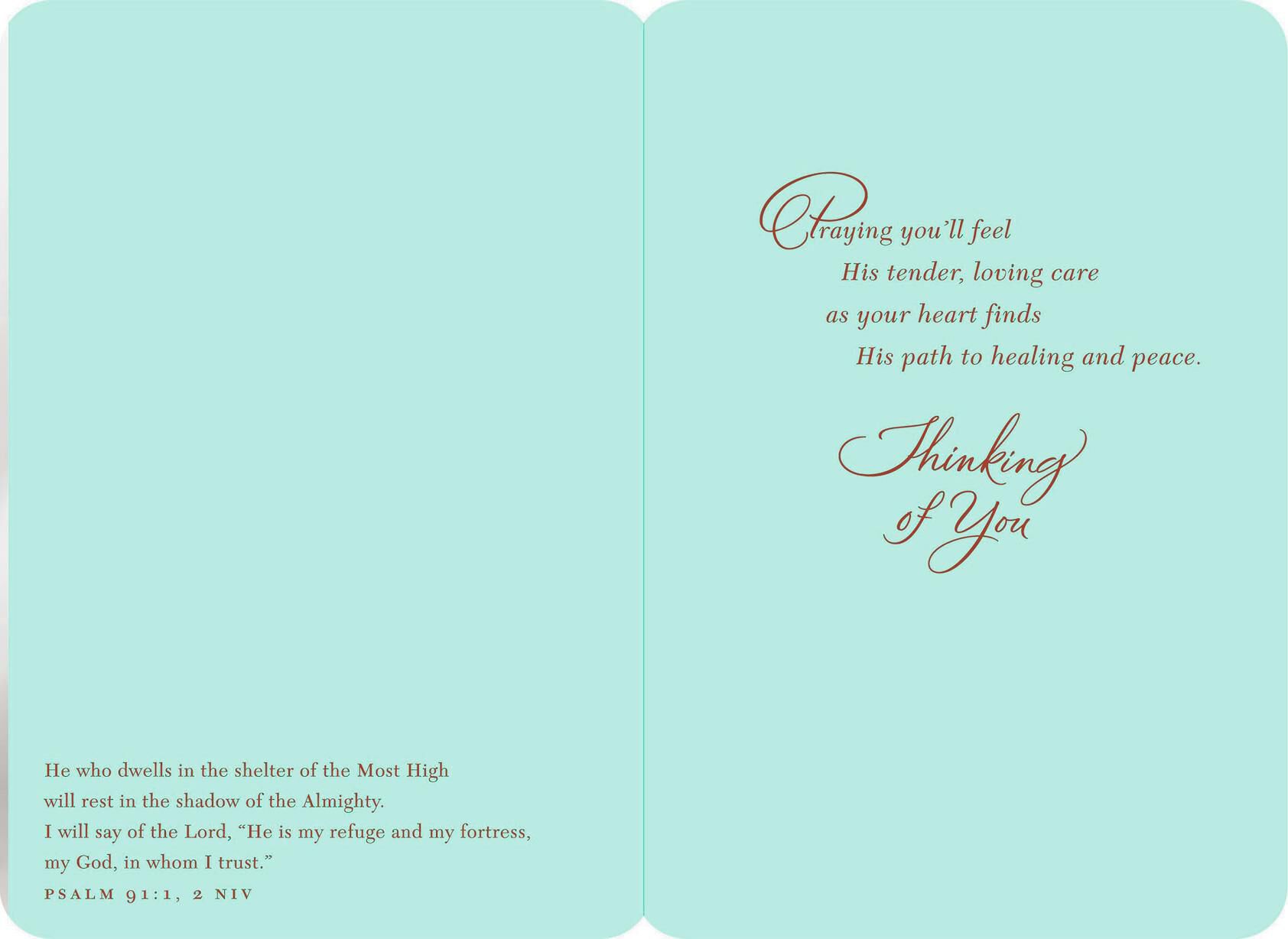 God Is With You Floral Vase Religious Sympathy Card