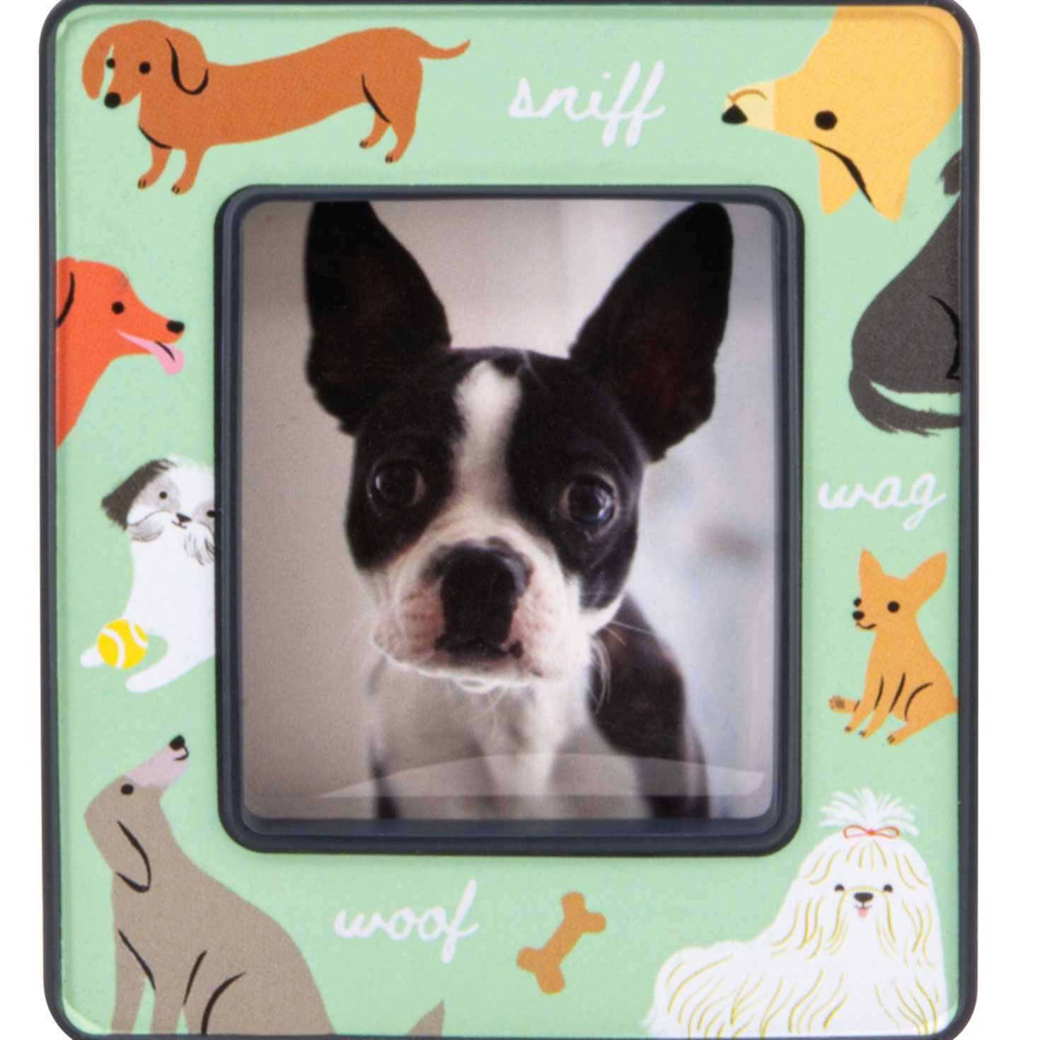 Dogs on Green Photo Frame Christmas Ornament closeup view image number 5