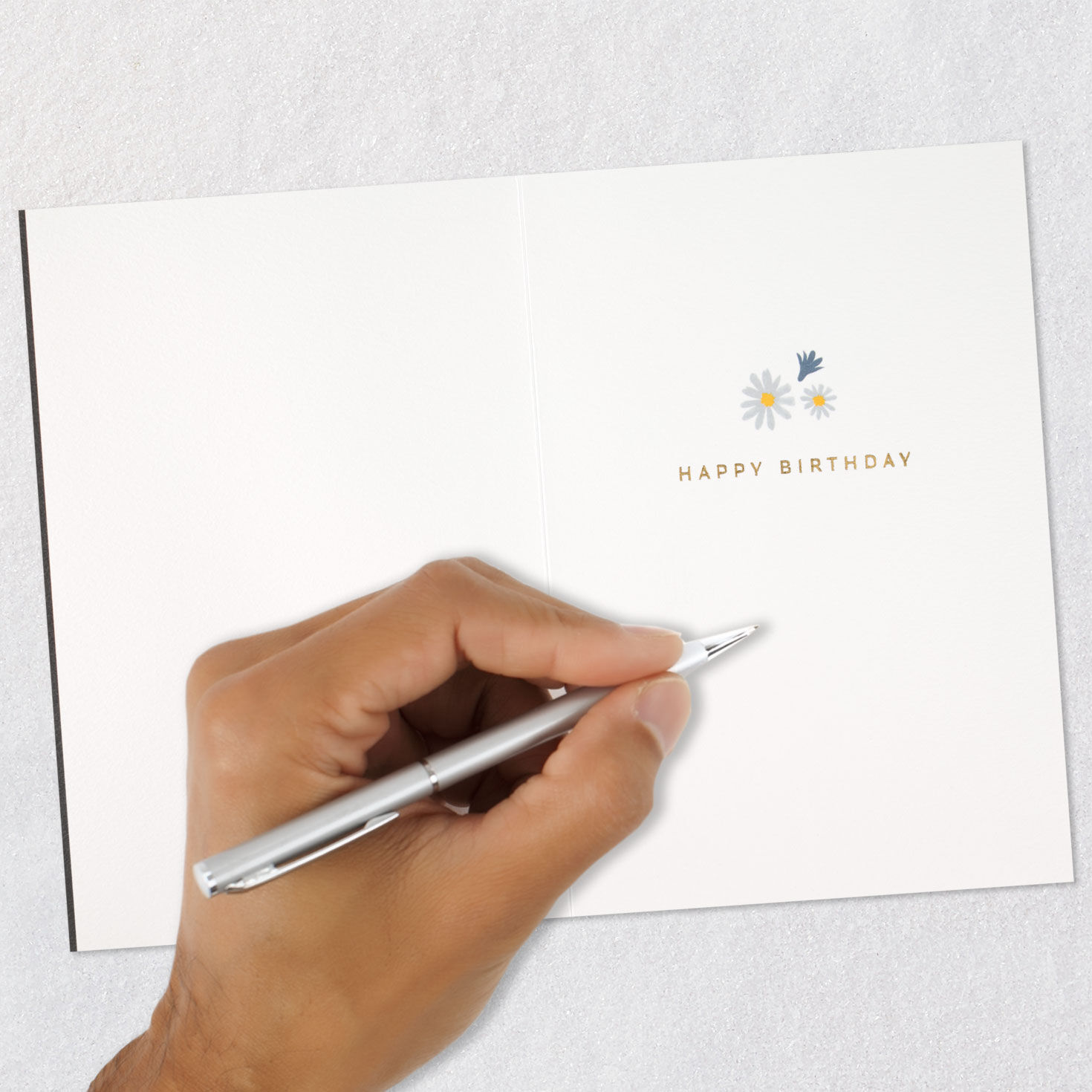 Floral and Gold Foil Frame Signature Birthday Card Signing card image number 7