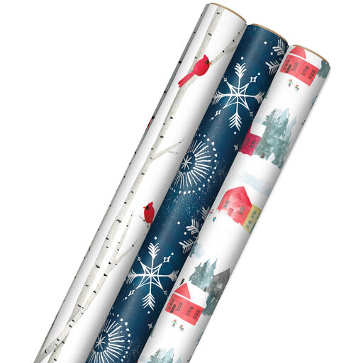 Winter Wonder 3-Pack Christmas Wrapping Paper Assortment, 120 sq. ft., 