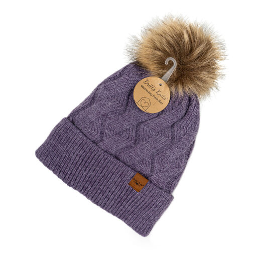 Britt’s Knits Purple Mainstay Women's Pom Hat, Purple