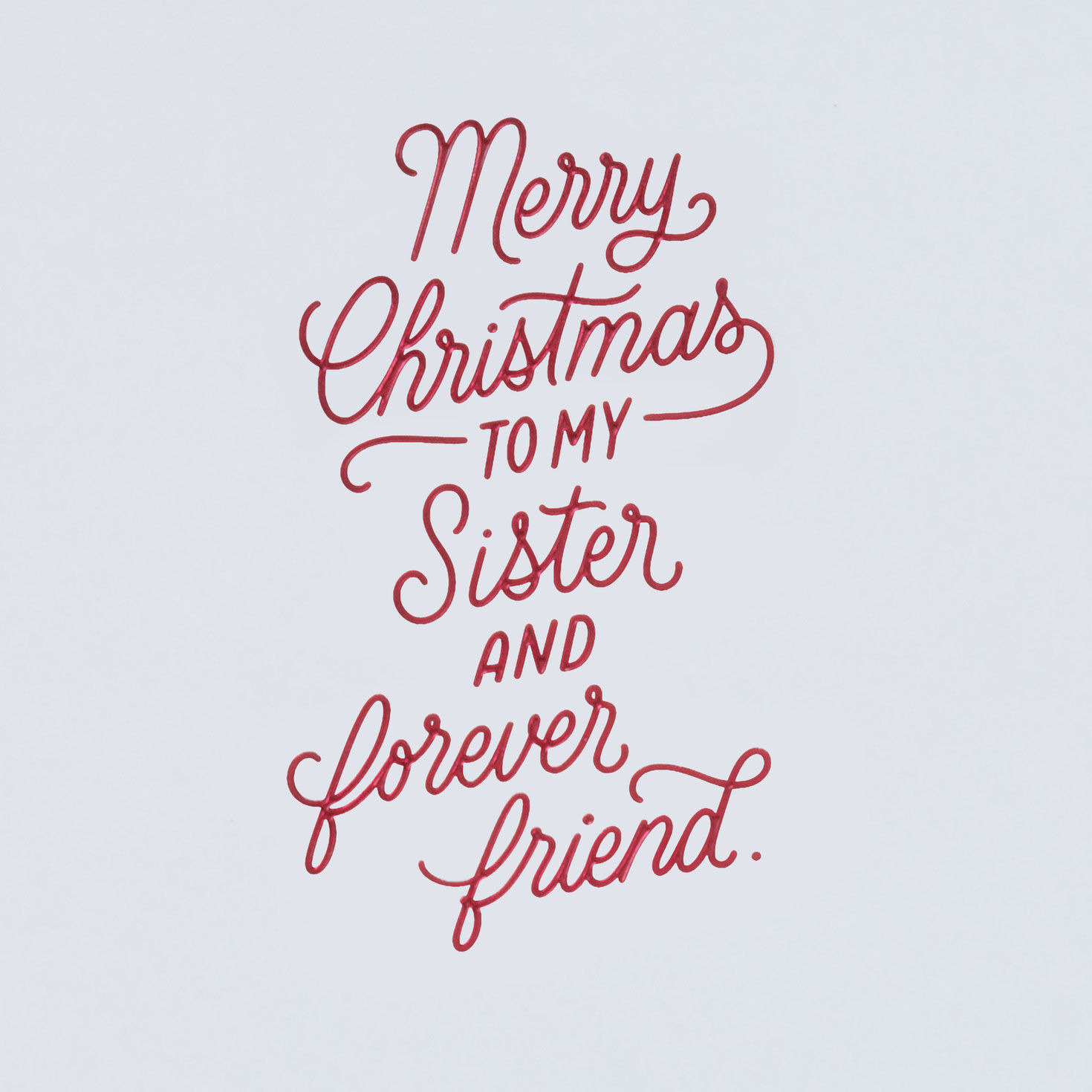 Two Kids and Sled With Tree Christmas Card for Sister Sentiment image number 2