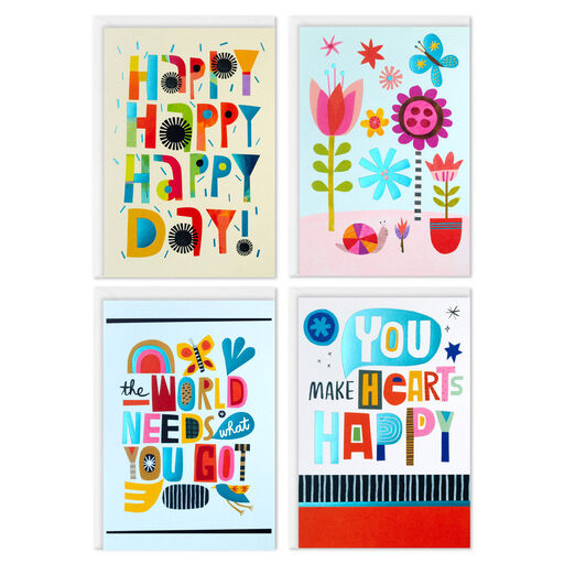 Trendy Lettering Boxed All-Occasion Cards Assortment, Pack of 12, 