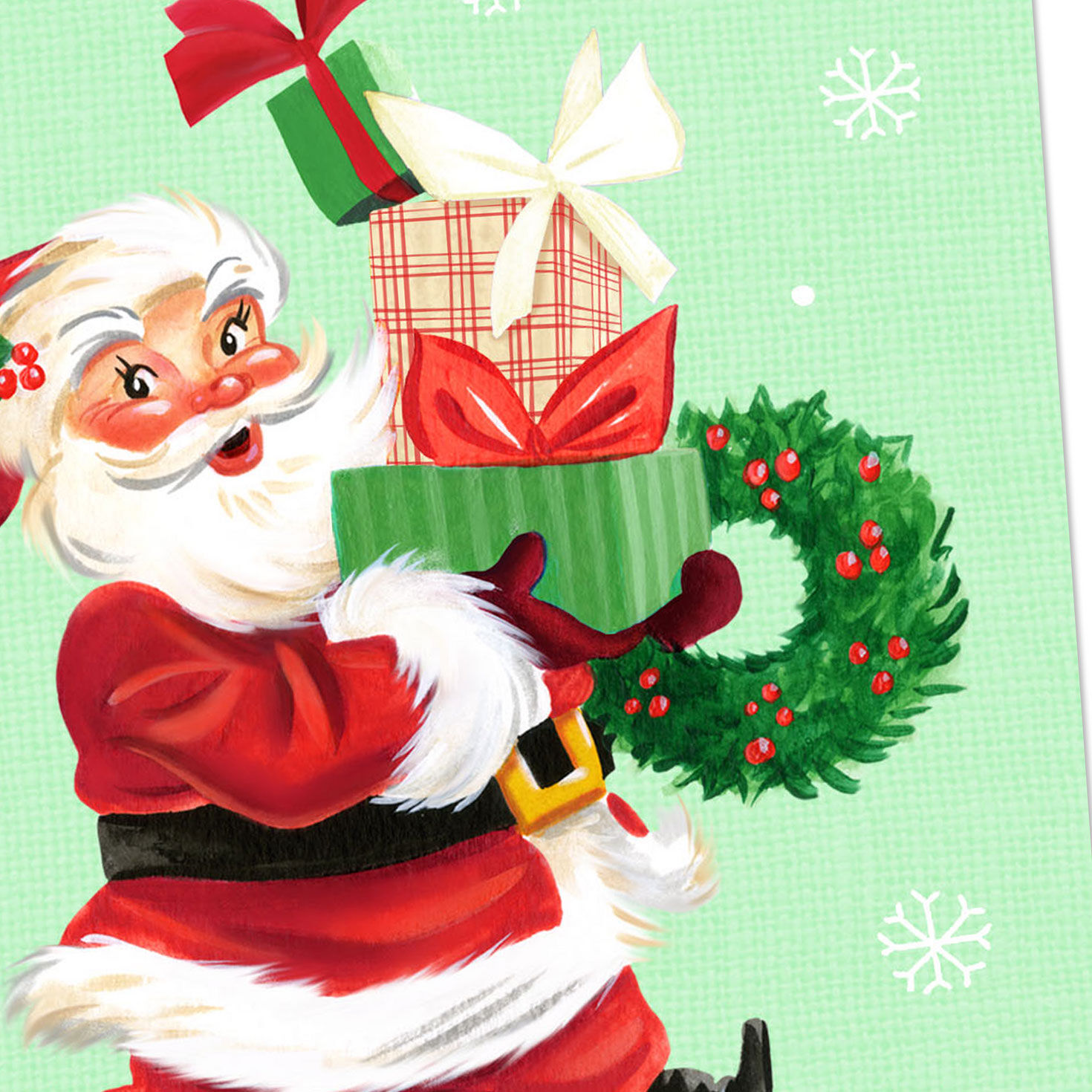 Vintage Jolly Santa Claus Christmas Card Pack Cover Detail image number 4