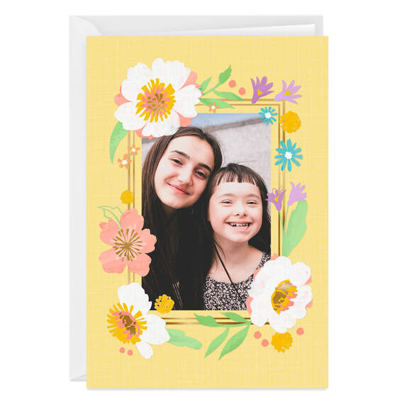 Personalized Wildflowers Frame Photo Card