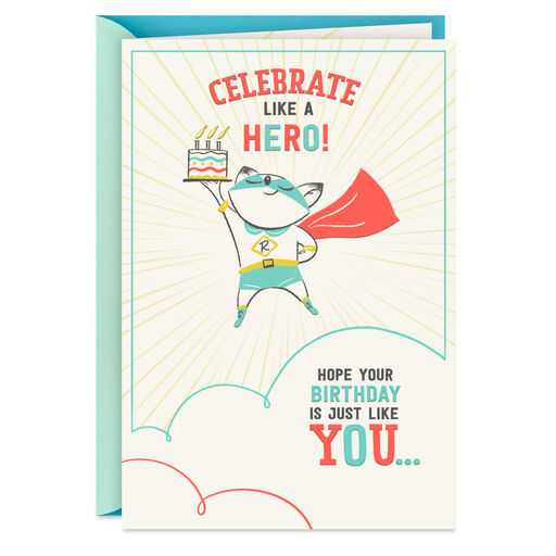 Celebrate Like a Hero Birthday Card, 