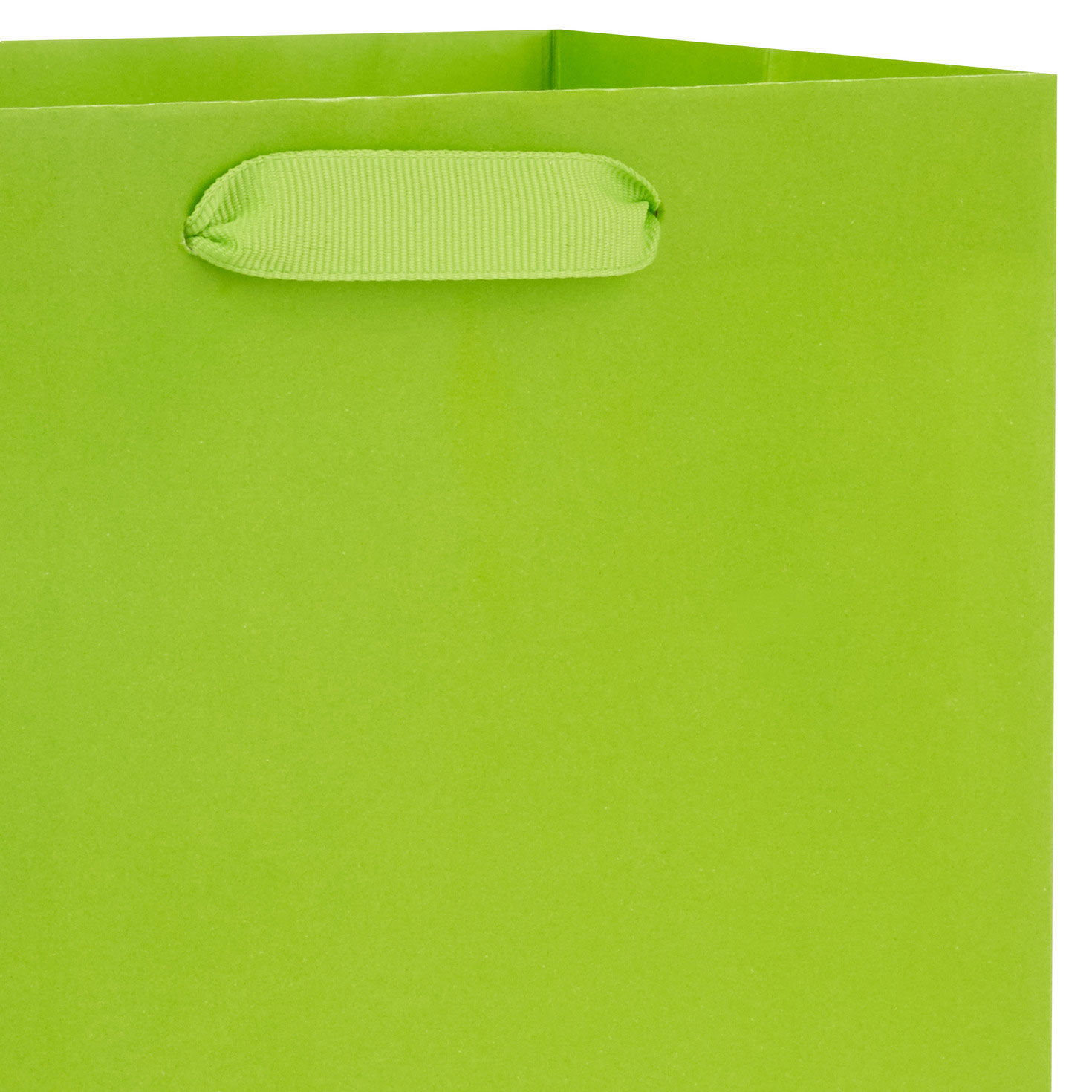9.6" Solid Lime Green Medium Gift Bag, Lime Green, large image number 4