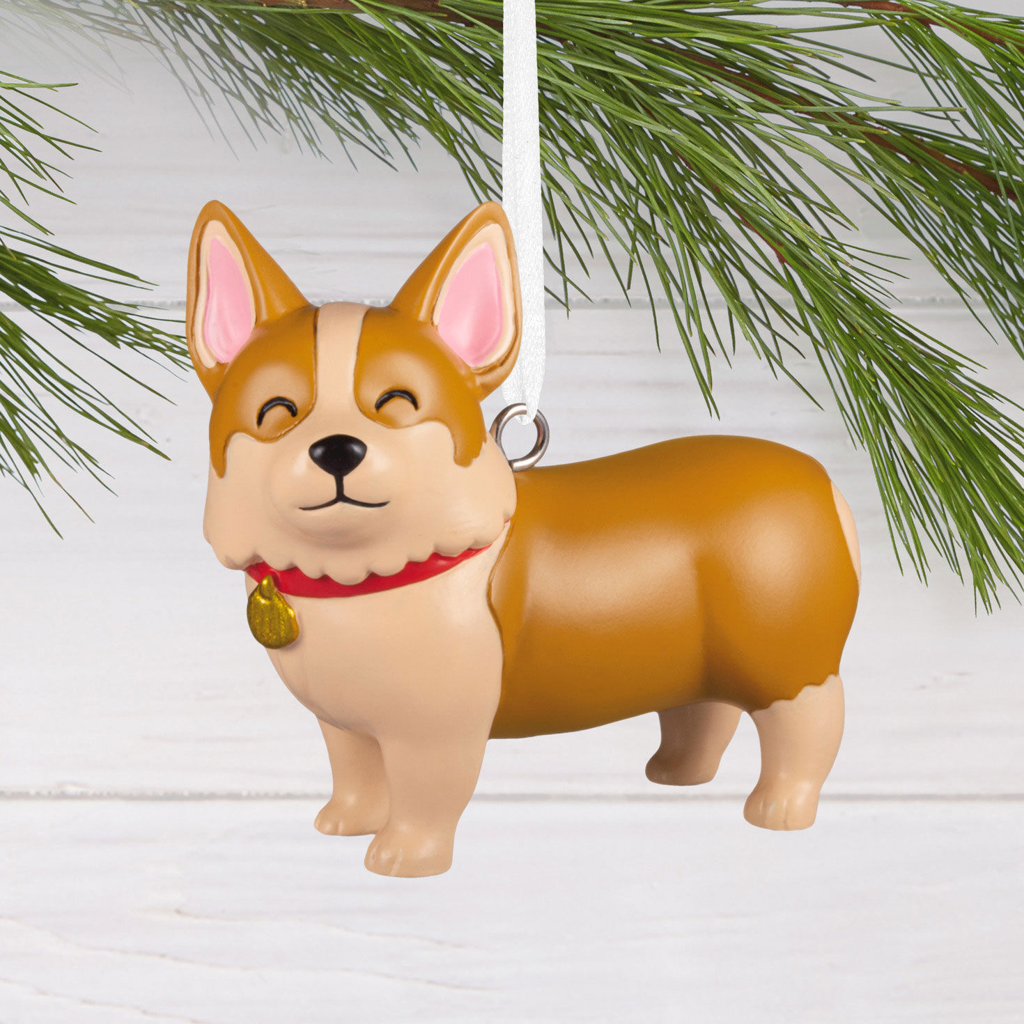 Cute Corgi Christmas Ornament hanging on tree image number 2