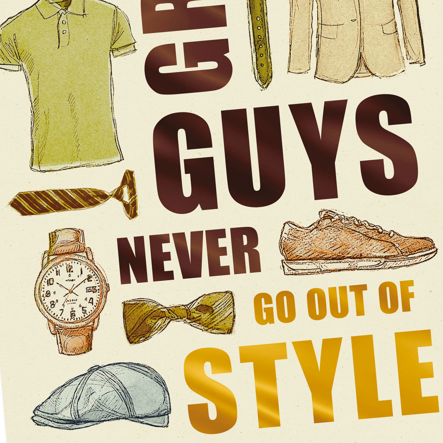 Stylish Men's Clothes Father's Day Card From Both Card Front Detail image number 4