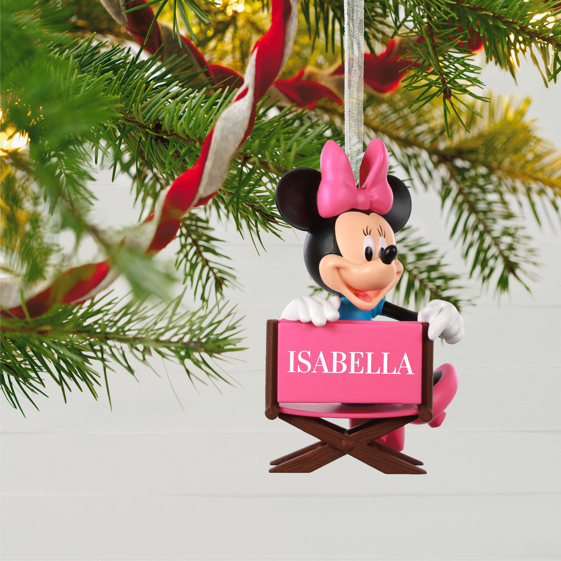 Disney Minnie Mouse in Director's Chair Personalized Ornament
