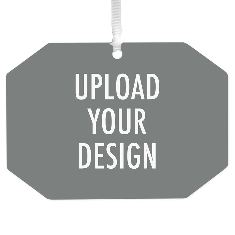 Design-Your-Own Horizontal Rectangle Metal Personalized Ornament, Custom Photo