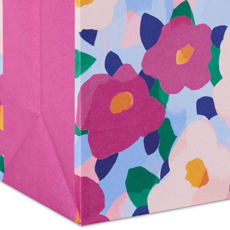 Bold Floral Print Medium Gift Bag Base/Side Detail image number 5