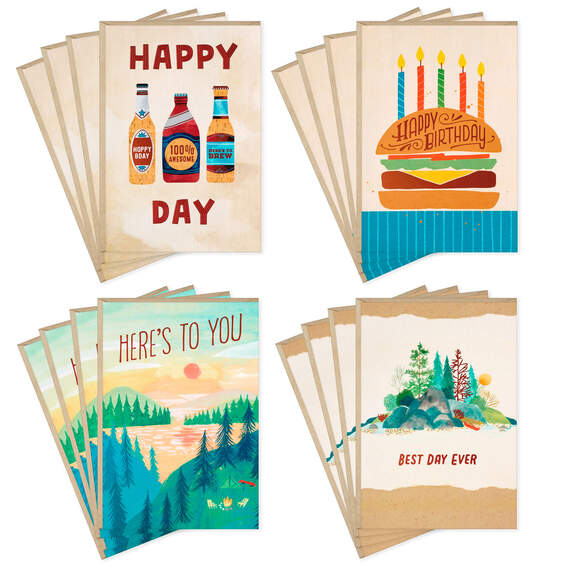 Hearty Wishes Boxed Birthday Cards Assortment, Pack of 16